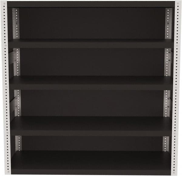 Valley Craft - 4 Shelves, 10,000 Lb Capacity, Enclosed Shelving - 60" Wide x 24" Deep x 60" High, Gray - Americas Industrial Supply