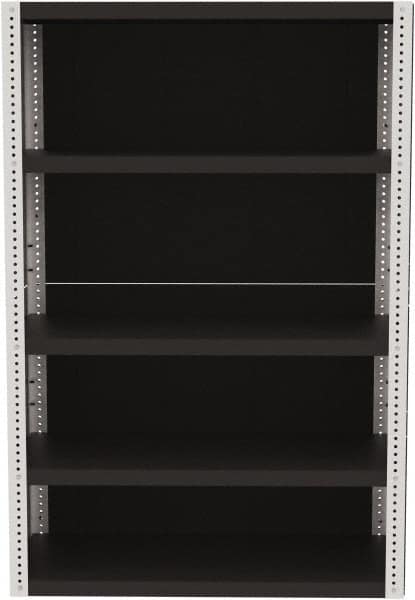 Valley Craft - 4 Shelves, 10,000 Lb Capacity, Enclosed Shelving - 48" Wide x 24" Deep x 72" High, Gray - Americas Industrial Supply