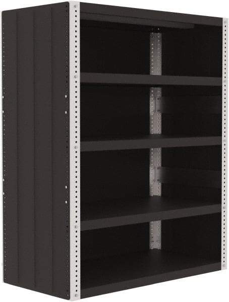 Valley Craft - 4 Shelves, 10,000 Lb Capacity, Enclosed Shelving - 48" Wide x 24" Deep x 60" High, Gray - Americas Industrial Supply