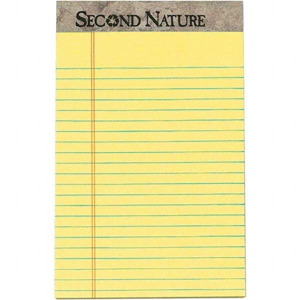 TOPS - 50 Sheet, 5 x 8", Narrow Writing Pad - Canary - Americas Industrial Supply