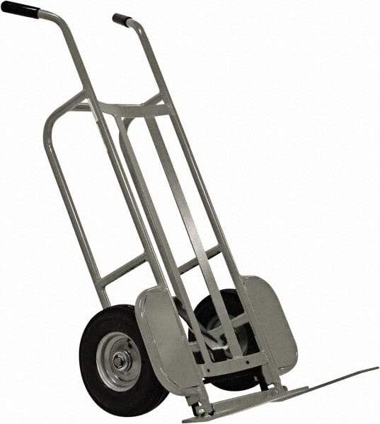Valley Craft - 1,000 Lb Capacity 48" OAH Hand Truck - Dual Handle, Aluminum, Pneumatic Wheels - Americas Industrial Supply