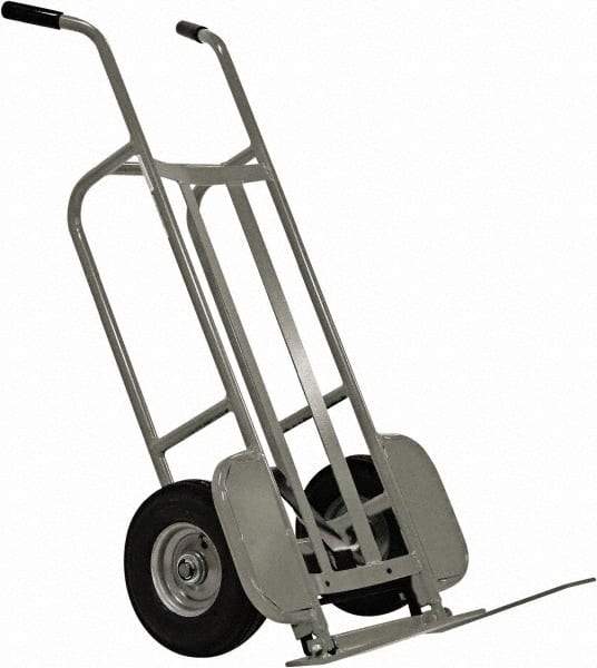 Valley Craft - 1,000 Lb Capacity 48" OAH Hand Truck - Dual Handle, Aluminum, Pneumatic Wheels - Americas Industrial Supply