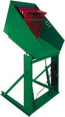 Valley Craft - 2,000 Lb Load Capacity, Steel Box Dumper - 66" Wide x 48" Long x 72" High, Green - Americas Industrial Supply