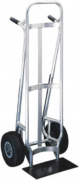 Valley Craft - 600 Lb Capacity 51" OAH Hand Truck - Dual Loop Handle, Aluminum, Pneumatic Wheels - Americas Industrial Supply