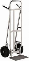 Valley Craft - 600 Lb Capacity 51" OAH Hand Truck - Dual Loop Handle, Aluminum, Pneumatic Wheels - Americas Industrial Supply