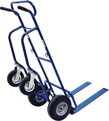 Valley Craft - 600 Lb Capacity 62" OAH Hand Truck - Dual Loop Handle, Steel, Pneumatic Wheels - Americas Industrial Supply