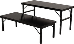 Valley Craft - 34 Wide x 84" Deep x 28" High, Steel Work Table - 14 Gauge Stainless Steel Top, Adjustable Height Legs, Gray - Americas Industrial Supply