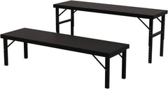 Valley Craft - 28 Wide x 96" Deep x 28" High, Steel Work Table - 14 Gauge Stainless Steel Top, Adjustable Height Legs, Gray - Americas Industrial Supply