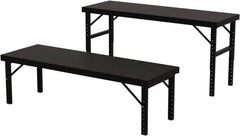 Valley Craft - 28 Wide x 84" Deep x 28" High, Steel Work Table - 14 Gauge Stainless Steel Top, Adjustable Height Legs, Gray - Americas Industrial Supply