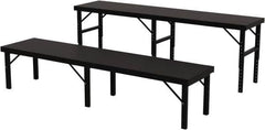 Valley Craft - 28 Wide x 120" Deep x 28" High, Steel Work Table - 14 Gauge Stainless Steel Top, Adjustable Height Legs, Gray - Americas Industrial Supply