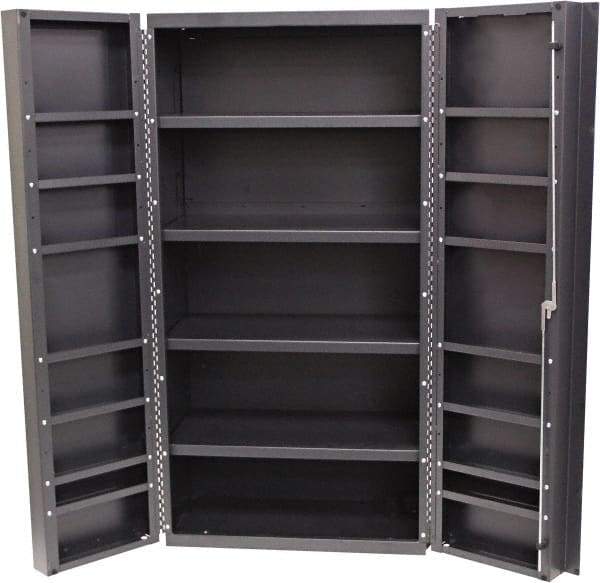 Valley Craft - 16 Shelf Storage Cabinet - Steel, 48" Wide x 24" Deep x 84" High, Gray - Americas Industrial Supply