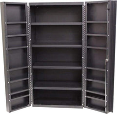 Valley Craft - 16 Shelf Storage Cabinet - Steel, 48" Wide x 24" Deep x 84" High, Gray - Americas Industrial Supply