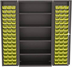 Valley Craft - 4 Shelf 96 Bin Storage Cabinet - Steel, 36" Wide x 24" Deep x 72" High, Gray - Americas Industrial Supply