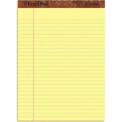 TOPS - 50 Sheet, 8-1/2 x 11", Legal/Wide (Style) Legal Pad - Canary - Americas Industrial Supply