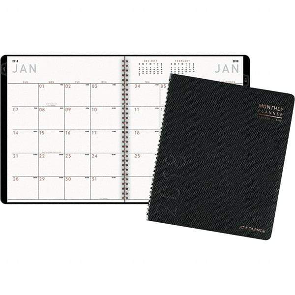 AT-A-GLANCE - 24 Sheet, 8-7/8 x 11", Monthly Planner - Graphite - Americas Industrial Supply