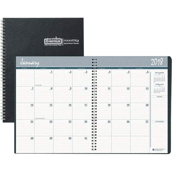 House of Doolittle - 32 Sheet, 8-1/2 x 11", Monthly Planner - Black - Americas Industrial Supply