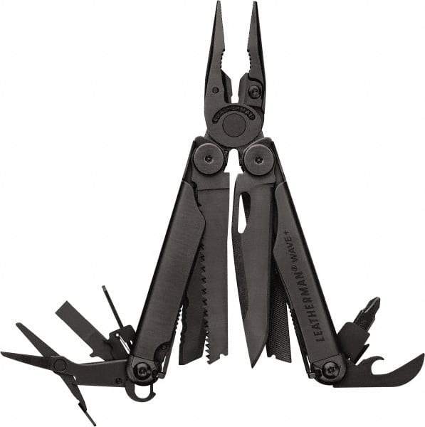 Leatherman - 1 Piece, Multi-Tool Set with 18 Functions - Black, 4" Closed Length - Americas Industrial Supply