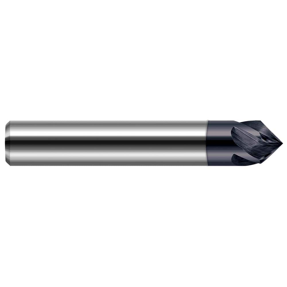 Harvey Tool - 3/8" Diam 60°/120° 4-Flute Single End Solid Carbide Chamfer Mill - Exact Industrial Supply