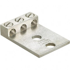 Panduit - 6 AWG Noninsulated Lug Connection Square Ring Terminal - 1/2" Stud, 4" OAL x 2.82" Wide, Tin Plated Aluminum Contact - Americas Industrial Supply