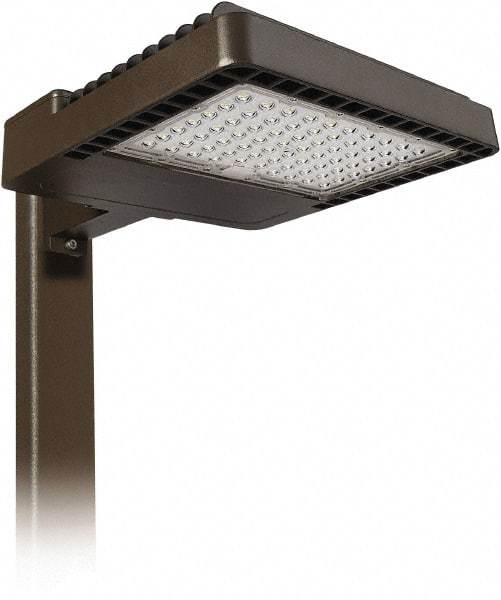 Philips - 150 Watt LED Area Light - Clear Glass Lens, Mogul Base, Pole Mount, 120 to 277 Volts, IP66 Ingress Protection, 19.4" Long x 4.3" High x 13.6" Wide - Americas Industrial Supply