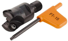 Kennametal - 19.05mm Cutting Diam, 3/4" Max Depth of Cut, Modular Connection Indexable Copy End Mill - 2 Inserts, RDHX 1003M0S Insert, KDM Toolholder - Americas Industrial Supply