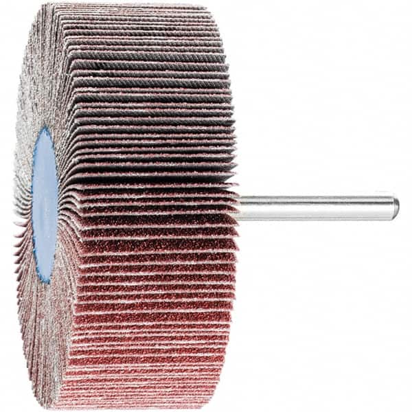 PFERD - 3" Diam x 1" Face Width, Aluminum Oxide Coated Mounted Flap Wheel - 1/4" Shank Mount, 80 Grit, 20,000 Max RPM - Americas Industrial Supply