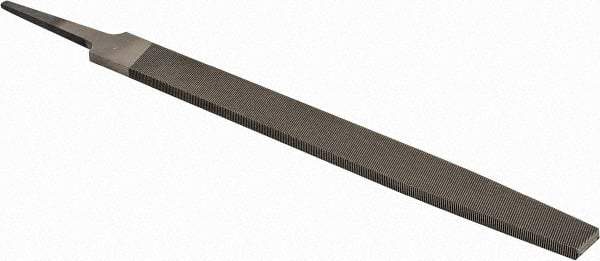 PFERD - 8" Long, Second Cut, Flat American-Pattern File - Single, Double Cut, 0.22" Overall Thickness, Tang - Americas Industrial Supply