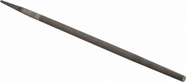 PFERD - 10" Long, Smooth Cut, Round American-Pattern File - Single Cut, 0.38" Overall Thickness, Tang - Americas Industrial Supply