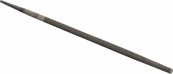 PFERD - 8" Long, Smooth Cut, Round American-Pattern File - Single Cut, 0.31" Overall Thickness, Tang - Americas Industrial Supply