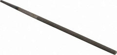 PFERD - 4" Long, Second Cut, Round American-Pattern File - Single Cut, 0.16" Overall Thickness, Tang - Americas Industrial Supply