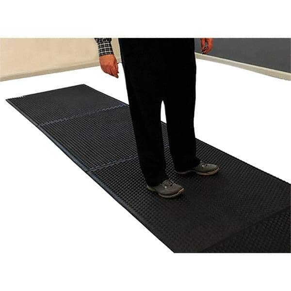 Barefoot - 3' Long x 4' Wide, Dry Environment, Anti-Fatigue Matting - Black, EPDM Rubber with EPDM Rubber Base - Americas Industrial Supply