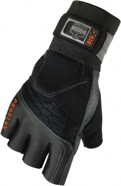Ergodyne - Size 2XL (10) General Protection Work Gloves - For Mechanic's & Lifting, Uncoated, Elastic Band Cuff, Half Fingered, Black, Paired - Americas Industrial Supply