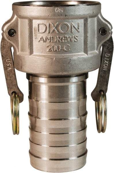Dixon Valve & Coupling - 5" Stainless Steel Cam & Groove Suction & Discharge Hose Female Coupler Hose Shank - Part C, 75 Max psi - Americas Industrial Supply