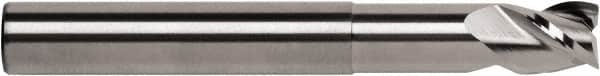 RobbJack - 3/8", 3/8" LOC, 3/8" Shank Diam, 4" OAL, 3 Flute, Solid Carbide Square End Mill - Single End, Uncoated, Spiral Flute, 40° Helix, Centercutting, Right Hand Cut, Right Hand Flute, Series FM-305 - Americas Industrial Supply
