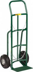 Little Giant - 800 Lb Capacity 47" OAH Cylinder Hand Truck - 8 x 14" Base Plate, Continuous Handle, Steel, Flat-Free Microcellular Foam Wheels - Americas Industrial Supply