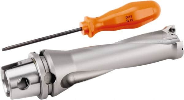 Kennametal - 114.3mm Max Drill Depth, 3xD, 38.1mm Diam, Indexable Insert Drill - 2 Inserts, 50mm Shank Diam, KM50 Modular Connection Shank - Americas Industrial Supply