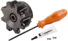 Kennametal - 3" Cut Diam, 1" Arbor Hole, 4.42mm Max Depth of Cut, 30° Indexable Chamfer & Angle Face Mill - 8 Inserts, HNGJ 0604... Insert, Right Hand Cut, 8 Flutes, Through Coolant, Series Dodeka Mini HD - Americas Industrial Supply