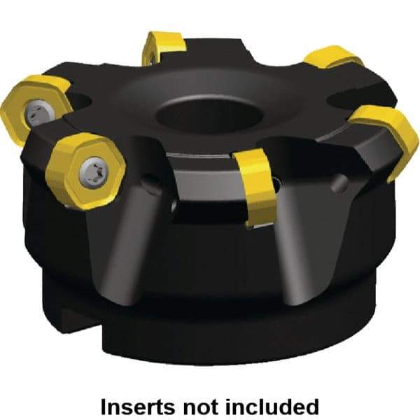 Kennametal - 46.13mm Cut Diam, 22mm Arbor Hole, 4.4mm Max Depth of Cut, 30° Indexable Chamfer & Angle Face Mill - 4 Inserts, HNGJ 0604... Insert, Right Hand Cut, 4 Flutes, Through Coolant, Series Dodeka Mini - Americas Industrial Supply