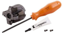 Kennametal - 1" Cut Diam, 1/2" Arbor Hole, 4.42mm Max Depth of Cut, 30° Indexable Chamfer & Angle Face Mill - 4 Inserts, HNGJ 0604... Insert, Right Hand Cut, 4 Flutes, Through Coolant, Series Dodeka Mini HD - Americas Industrial Supply
