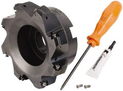 Kennametal - 5" Cut Diam, 1-1/2" Arbor Hole, 3.23mm Max Depth of Cut, 45° Indexable Chamfer & Angle Face Mill - 8 Inserts, HNGJ 0604... Insert, Right Hand Cut, 8 Flutes, Through Coolant, Series Dodeka Mini - Americas Industrial Supply