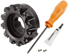 Kennametal - 4" Cut Diam, 1-1/2" Arbor Hole, 3.23mm Max Depth of Cut, 45° Indexable Chamfer & Angle Face Mill - 12 Inserts, HNGJ 0604... Insert, Right Hand Cut, 12 Flutes, Through Coolant, Series Dodeka Mini - Americas Industrial Supply