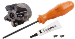 Kennametal - 1" Cut Diam, 1/2" Arbor Hole, 3.23mm Max Depth of Cut, 45° Indexable Chamfer & Angle Face Mill - 5 Inserts, HNGJ 0604... Insert, Right Hand Cut, 5 Flutes, Through Coolant, Series Dodeka Mini - Americas Industrial Supply