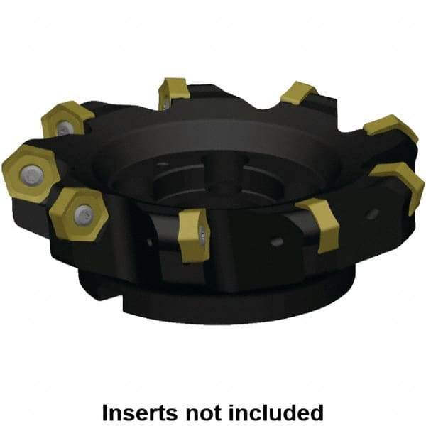 Kennametal - 267.31mm Cut Diam, 60mm Arbor Hole, 8mm Max Depth of Cut, 45° Indexable Chamfer & Angle Face Mill - 12 Inserts, HNPJ 1307... Insert, Right Hand Cut, 12 Flutes, Through Coolant, Series Dodeka Max - Americas Industrial Supply