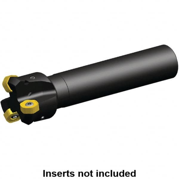 Kennametal - 45° Lead Angle, 33.18mm Max Cut Diam, 25mm Min Cut Diam, 3.2mm Max Depth of Cut, Indexable Chamfer and Angle End Mill - 2 Inserts, HNGJ 0604ANENLD Insert Style, 120mm Overall Length, Through Coolant, Straight Shank - Americas Industrial Supply