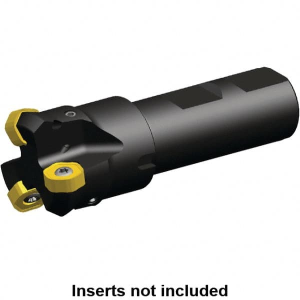 Kennametal - 45° Lead Angle, 33.18mm Max Cut Diam, 25mm Min Cut Diam, 3.2mm Max Depth of Cut, Indexable Chamfer and Angle End Mill - 3 Inserts, HNGJ 0604ANENLD Insert Style, 82mm Overall Length, Through Coolant, Straight Shank - Americas Industrial Supply