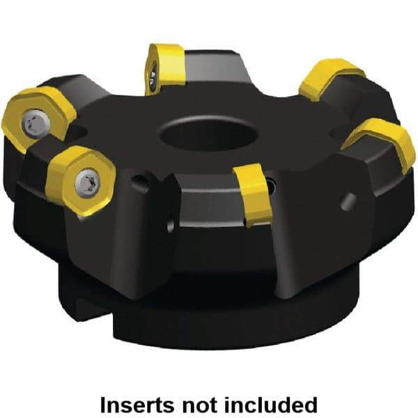 Kennametal - 8 Inserts, 3.667" Cutter Diam, 0.064" Max Depth of Cut, Indexable High-Feed Face Mill - 1.063" Arbor Hole Diam, 1.968" High, KSHR Toolholder, HNGJ 0905.. Inserts, Series Dodeka Mini High-Feed - Americas Industrial Supply