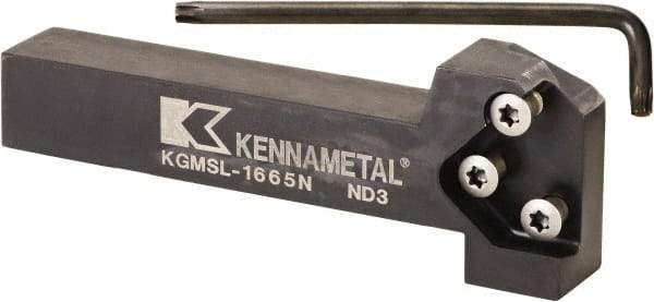 Kennametal - External Thread, 152.4mm OAL, Left Hand Indexable Grooving Cutoff Toolholder - 25.4mm Shank Height x 25.4mm Shank Width, KGMS Toolholder Style, Series A4 - Americas Industrial Supply