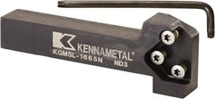 Kennametal - External Thread, 152.4mm OAL, Left Hand Indexable Grooving Cutoff Toolholder - 25.4mm Shank Height x 25.4mm Shank Width, KGMS Toolholder Style, Series A4 - Americas Industrial Supply
