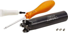 Kennametal - 1-1/2" Cutting Diam, 1-1/4" Shank Diam, 1-1/2" Max Depth of Cut, Straight Shank Indexable Copy End Mill - 4 Inserts, RP.T 43.. Insert, KSRM Toolholder, Through Coolant - Americas Industrial Supply