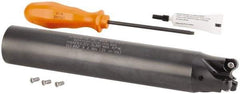 Kennametal - 32mm Cutting Diam, 32mm Shank Diam, 1.26" Max Depth of Cut, Straight Shank Indexable Copy End Mill - 3 Inserts, RN.J 1204M0.. Insert, KDR Toolholder, Through Coolant - Americas Industrial Supply